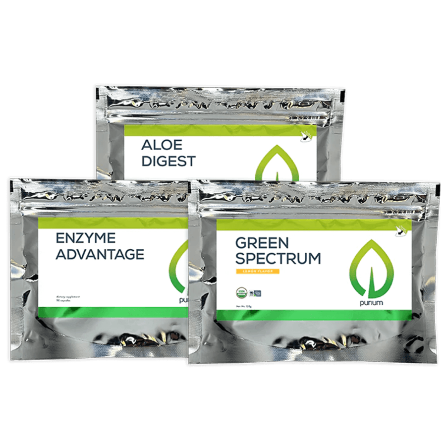Purium Allergy Reduction Pack (Aloe Digest, Enzyme Advantage, Green Spectrum) Package Immune (160g)