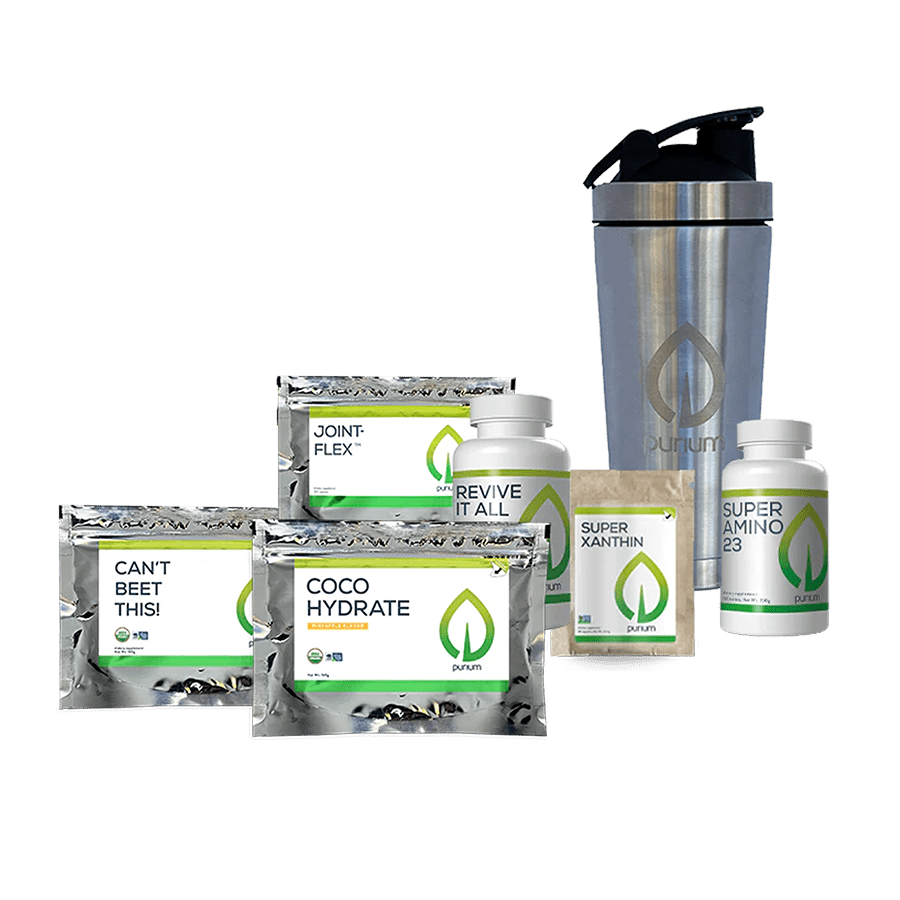 Purium Sports Pro Pack (Can’t Beet This!, Joint Flex, Coco Hydrate, Revive it All, Super Xanthin, and Super Amino 23) Pre/Intra/Post Workout Package (7 Products)