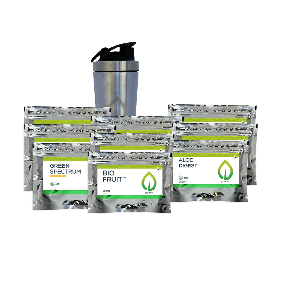 Purium Organic Fruit & Veggie Pack (Aloe Digest, Bio Fruit, and Green Spectrum) Package Juice Powder (10 Products)
