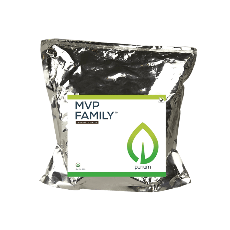 Purium MVP Family Chocolate 32g Protein (Organic Pea Protein, Organic Brown Rice Protein, Organic Pumpkin Protein, and Organic Vanilla Powder) Protein Powder Muscle Building (480g)