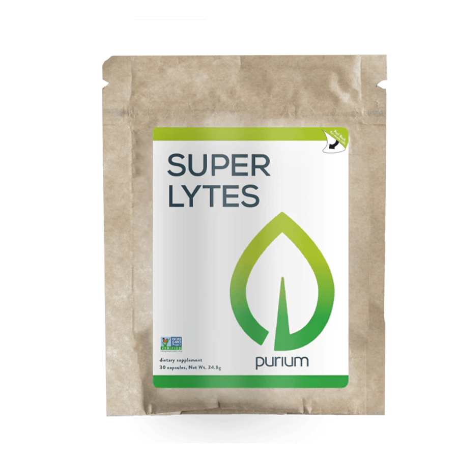 Purium Super Lytes (Sodium, Himalayan Pink Salt, and Organic Rooibos Extract) Electrolytes pH Balance (30 Capsules)